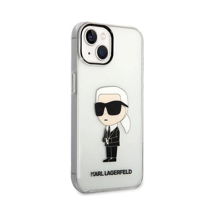 Karl Lagerfeld Ikonik Karl dėklas iPhone 14 Plus - skaidrus