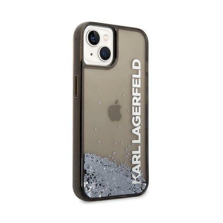 Dėklas Karl Lagerfeld Liquid Glitter Elong na iPhone 14 Plus - juodos spalvos
