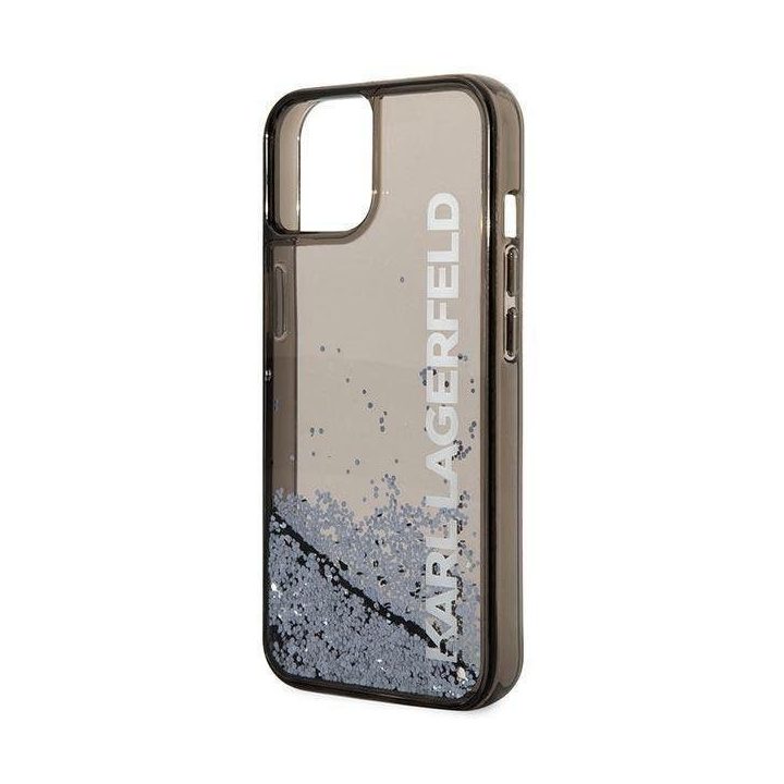 Dėklas Karl Lagerfeld Liquid Glitter Elong na iPhone 14 Plus - juodos spalvos