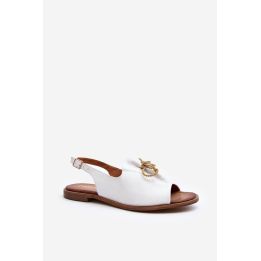 Odiniai plokšti sandalai Zazoo 2898 White
