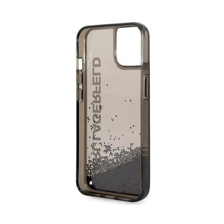 Dėklas Karl Lagerfeld Liquid Glitter Elong na iPhone 14 Plus - juodos spalvos