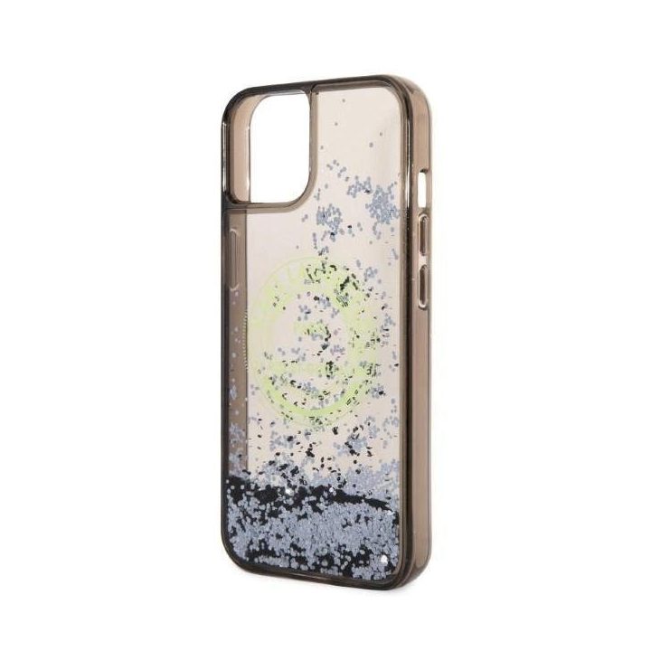 Dėklas Karl Lagerfeld Liquid Glitter RSG ant iPhone 14 Plus - juodos spalvos