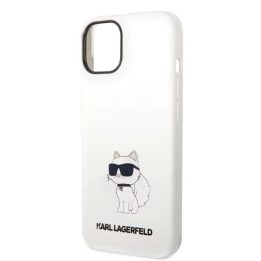 Dėklas Karl Lagerfeld Silicone Choupette na iPhone 14 Plus - baltas