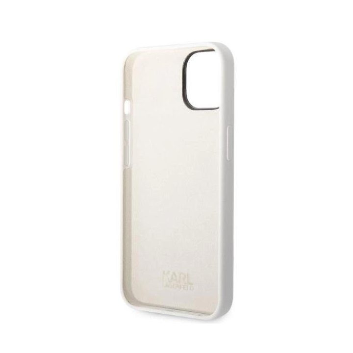 Dėklas Karl Lagerfeld Silicone Choupette na iPhone 14 Plus - baltas
