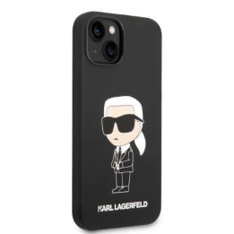 Karl Lagerfeld silikoninis Iconic dėklas iPhone 14 Plus - juodas