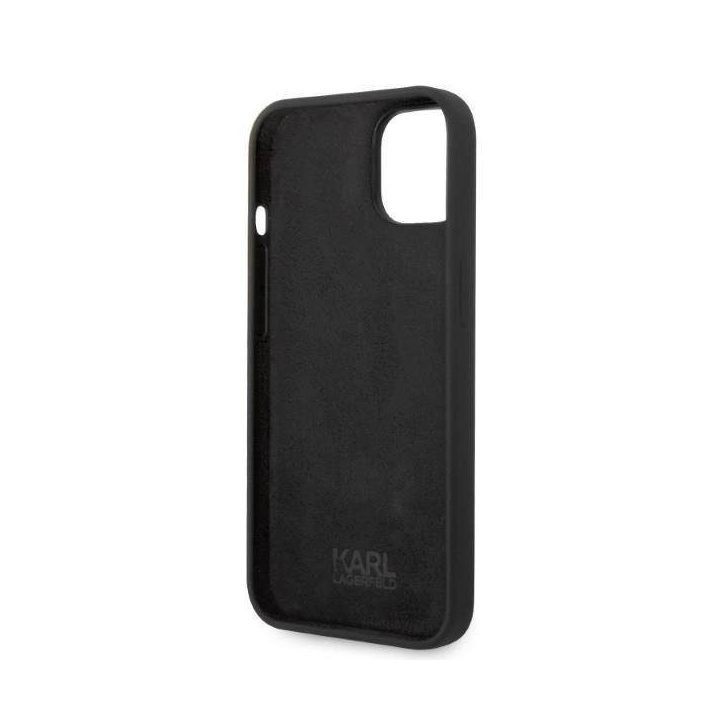 Karl Lagerfeld silikoninis Iconic dėklas iPhone 14 Plus - juodas