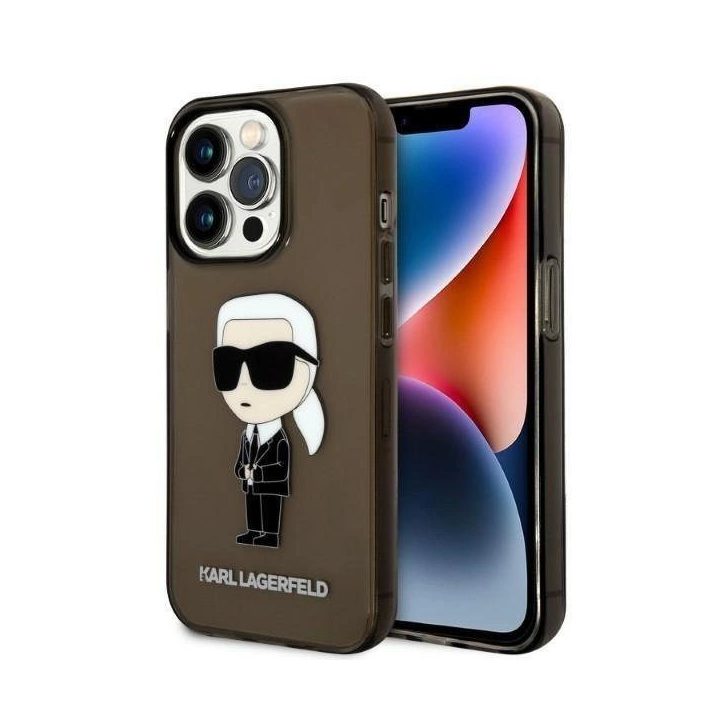 Karl Lagerfeld Ikonik Karl dėklas iPhone 14 Pro Max - juodas