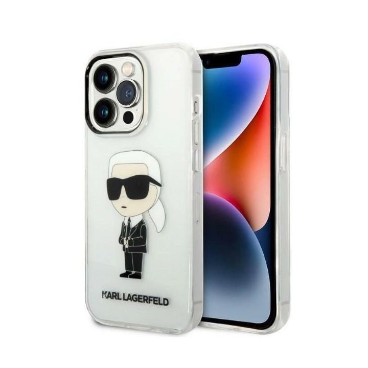 Karl Lagerfeld Ikonik Karl dėklas iPhone 14 Pro Max - skaidrus