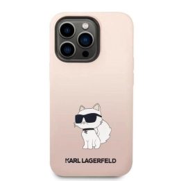 Karl Lagerfeld silikoninis Choupette dėklas iPhone 14 Pro Max - rožinis