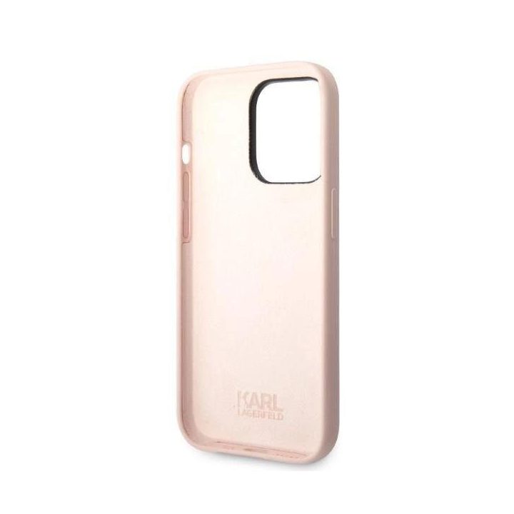 Karl Lagerfeld silikoninis Choupette dėklas iPhone 14 Pro Max - rožinis