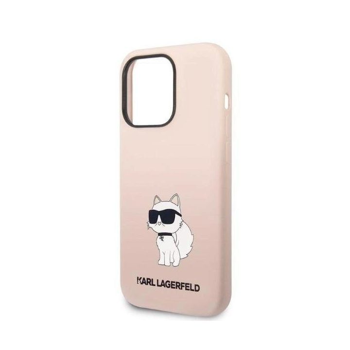 Karl Lagerfeld silikoninis Choupette dėklas iPhone 14 Pro Max - rožinis