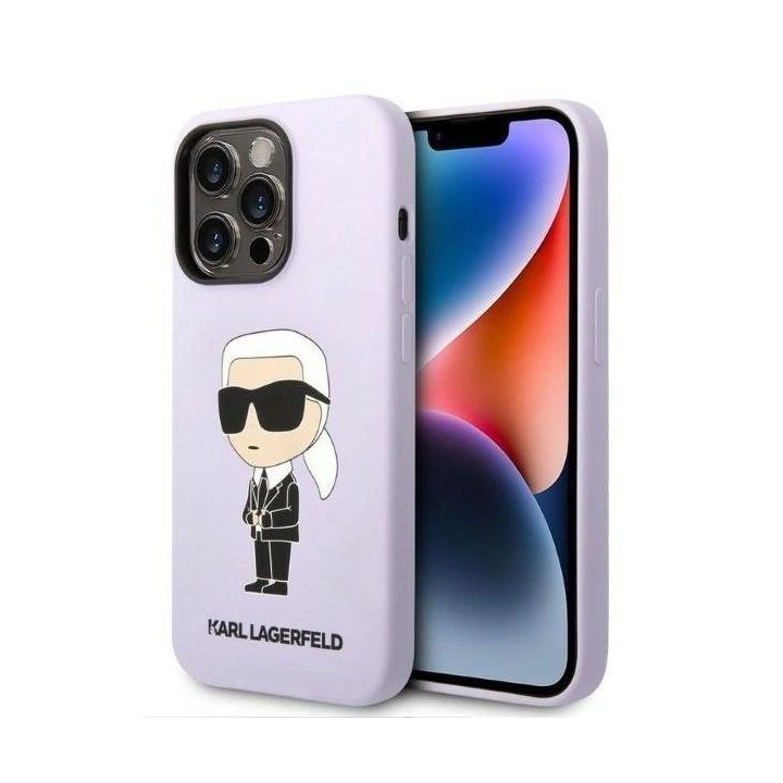 Karl Lagerfeld KLHCP14XSNIKBCU iPhone 14 Pro Max 6,7 deklas violetinė/juoda Silikonas Ikonik