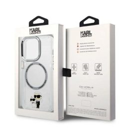 Karl Lagerfeld Iconic Karl&Choupette MagSafe dėklas iPhone 14 Pro - skaidrus