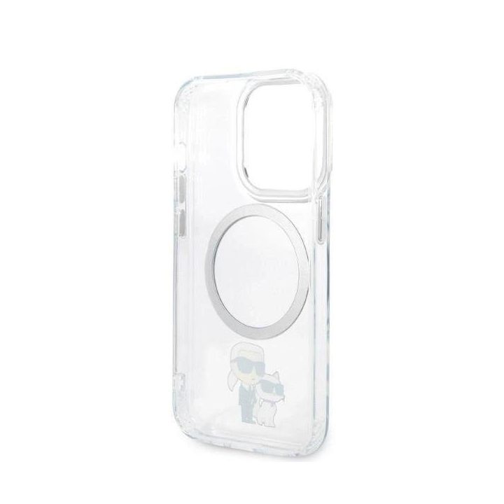 Karl Lagerfeld Iconic Karl&Choupette MagSafe dėklas iPhone 14 Pro - skaidrus