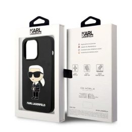 Karl Lagerfeld silikoninis Ikonik MagSafe dėklas iPhone 14 Pro - juodas