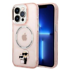 Karl Lagerfeld Iconic Karl&Choupette MagSafe dėklas iPhone 14 Pro Max - rožinis
