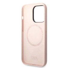 Karl Lagerfeld silikoninis Ikonik MagSafe dėklas iPhone 14 Pro Max - rožinis