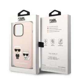 Karl Lagerfeld KLHMP14XSSKCI iPhone 14 Pro Max 6,7 deklas šviesiai rožinis/šviesiai rožinis Silikoninis Karl & Choupette Magsafe