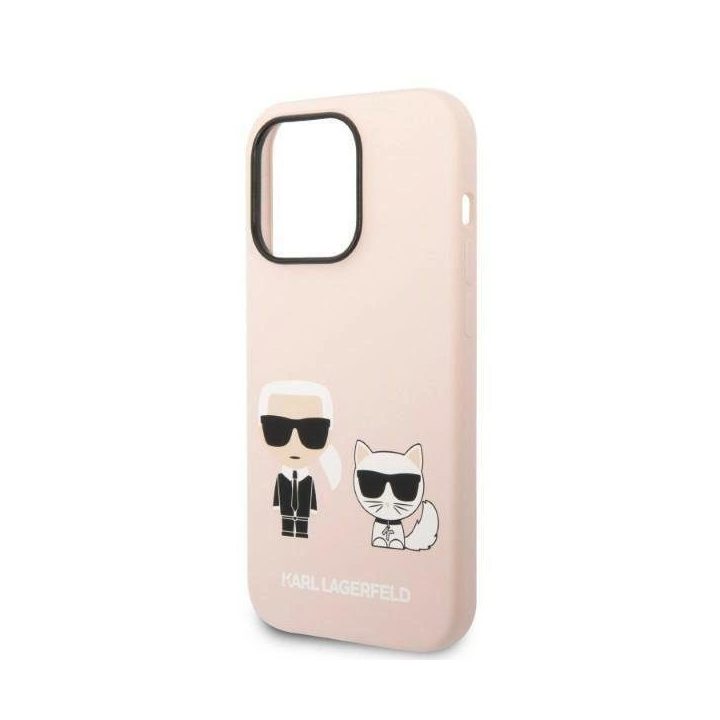 Karl Lagerfeld KLHMP14XSSKCI iPhone 14 Pro Max 6,7 deklas šviesiai rožinis/šviesiai rožinis Silikoninis Karl & Choupette Magsafe