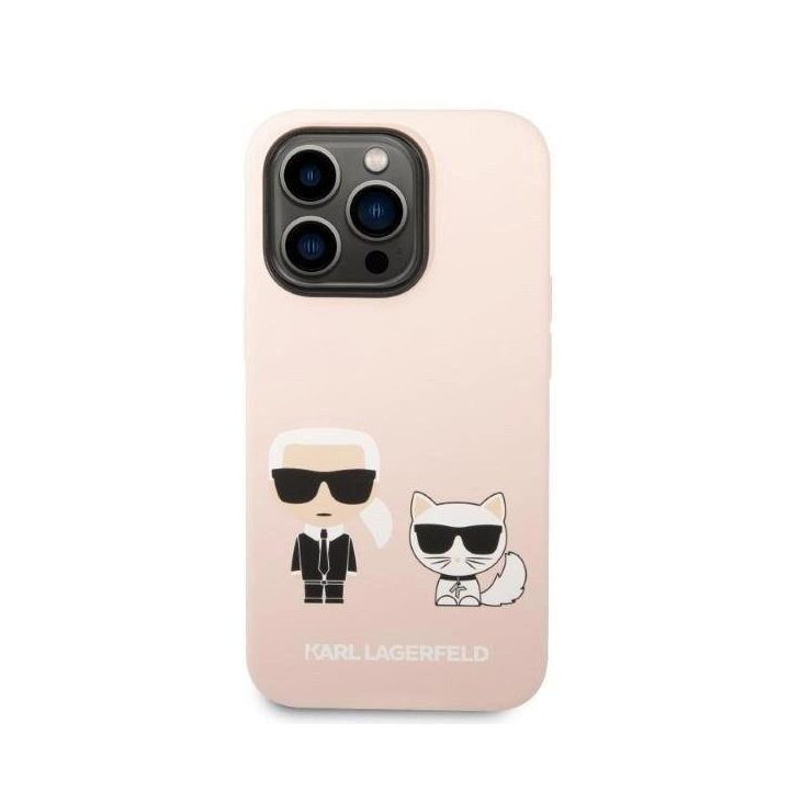 Karl Lagerfeld KLHMP14XSSKCI iPhone 14 Pro Max 6,7 deklas šviesiai rožinis/šviesiai rožinis Silikoninis Karl & Choupette Magsafe