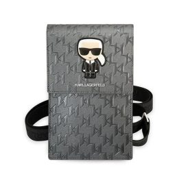 Karl Lagerfeld Ikonik Karl Monogram Patch Bag - sidabrinė