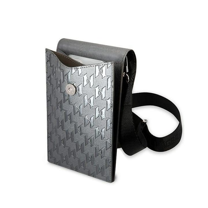 Karl Lagerfeld Ikonik Karl Monogram Patch Bag - sidabrinė