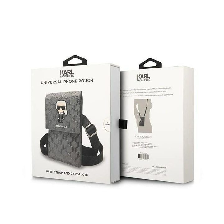 Karl Lagerfeld Ikonik Karl Monogram Patch Bag - sidabrinė
