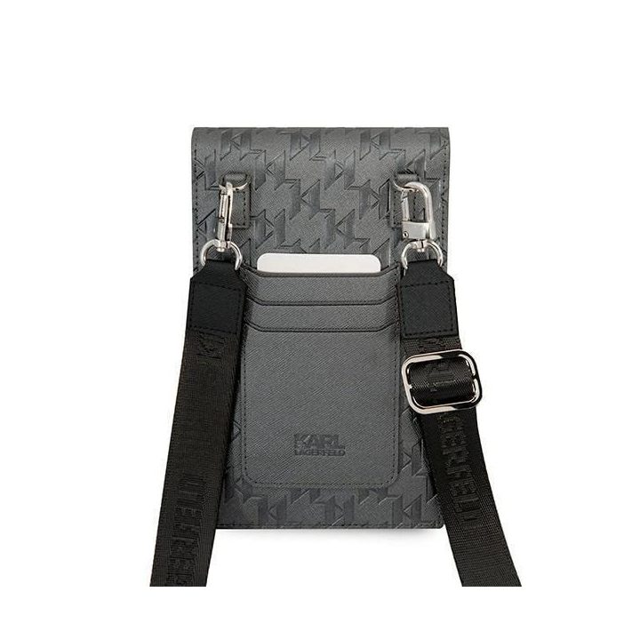 Karl Lagerfeld Ikonik Karl Monogram Patch Bag - sidabrinė