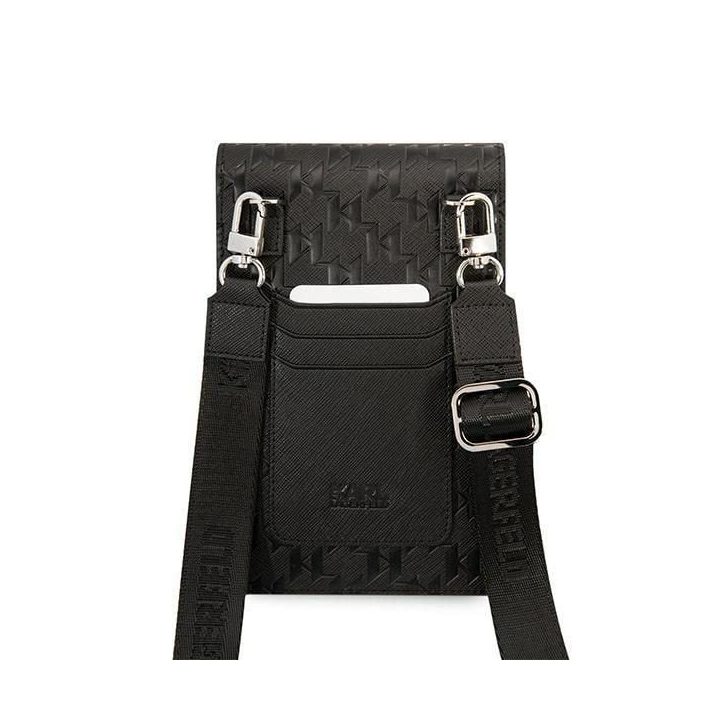 Karl Lagerfeld rankinė KLWBSAMSMK juoda/juoda Monogramos plokštelė