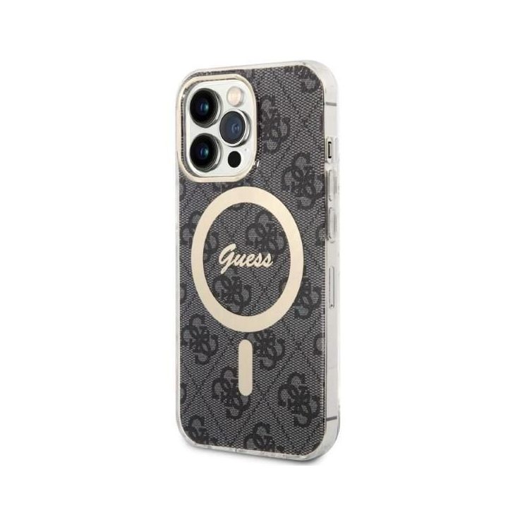 Komplektas Guess GUBPP13LH4EACSK Dėklas + įkroviklis iPhone 13 Pro juodas/juodas deklas 4G Spausdinti MagSafe