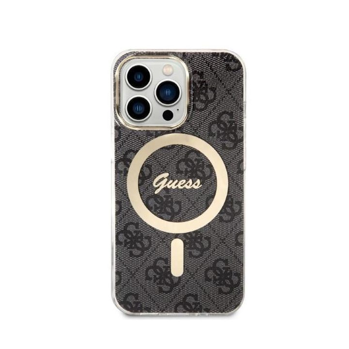Komplektas Guess GUBPP13LH4EACSK Dėklas + įkroviklis iPhone 13 Pro juodas/juodas deklas 4G Spausdinti MagSafe