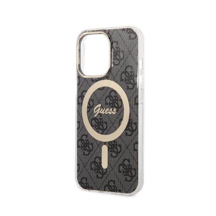 Komplektas Guess GUBPP13LH4EACSK Dėklas + įkroviklis iPhone 13 Pro juodas/juodas deklas 4G Spausdinti MagSafe