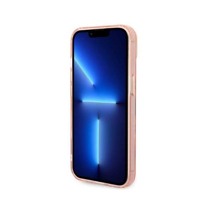 Guess GUHMP14MHTCMP iPhone 14 Plus 6,7 rožinės/rožinės spalvos deklas Gold Outline Translucent MagSafe