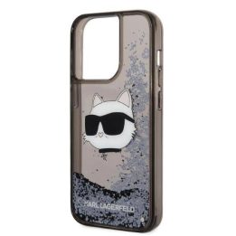Karl Lagerfeld KLHCP14LLNCHCK iPhone 14 Pro 6,1 juodos/juodos spalvos deklas Glitter Choupette Head