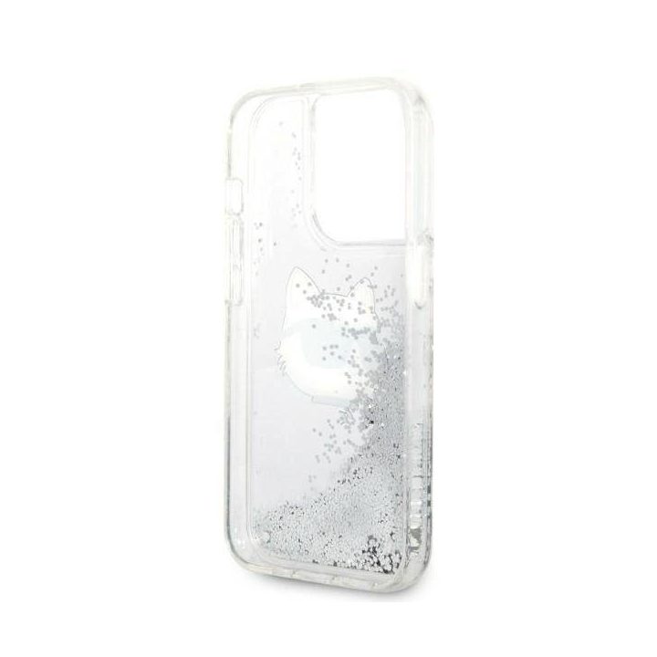 Karl Lagerfeld KLHCP14LLNHCCS iPhone 14 Pro 6,1 sidabrinis/sidabrinis deklas Glitter Choupette Head