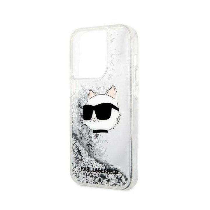 Karl Lagerfeld KLHCP14LLNHCCS iPhone 14 Pro 6,1 sidabrinis/sidabrinis deklas Glitter Choupette Head
