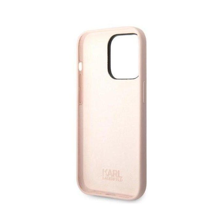 Karl Lagerfeld KLHCP14LSNCHBCP iPhone 14 Pro 6,1 deklas rožinės/rožinės spalvos silikoninis dėklas Choupette