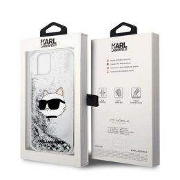 Karl Lagerfeld KLHCP14MLNHCCS iPhone 14 Plus 6,7 sidabrinis/sidabrinis deklas Glitter Choupette Head