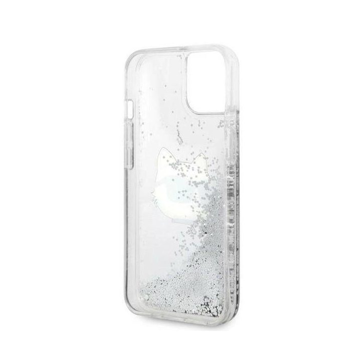 Karl Lagerfeld KLHCP14MLNHCCS iPhone 14 Plus 6,7 sidabrinis/sidabrinis deklas Glitter Choupette Head