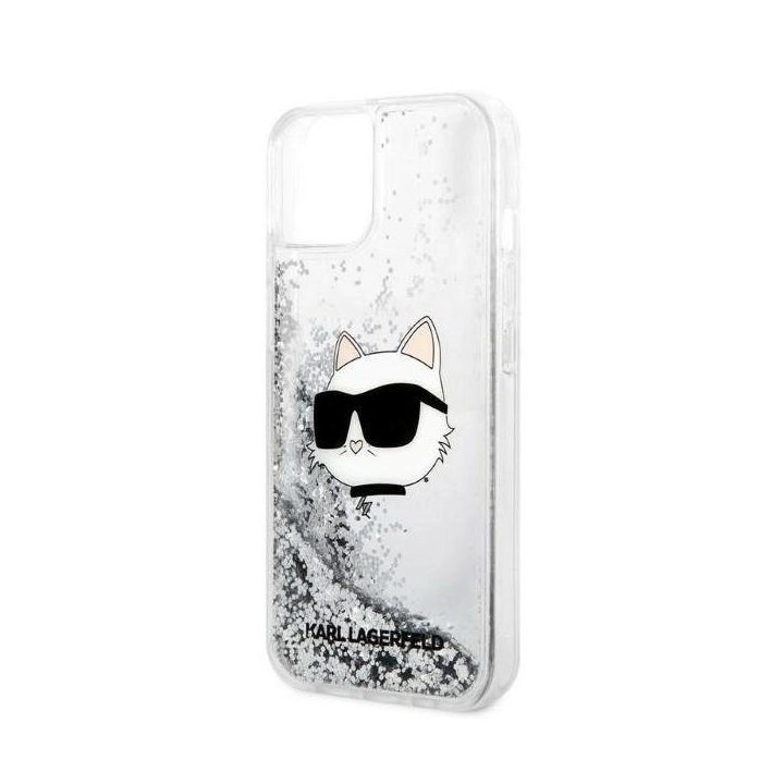 Karl Lagerfeld KLHCP14MLNHCCS iPhone 14 Plus 6,7 sidabrinis/sidabrinis deklas Glitter Choupette Head