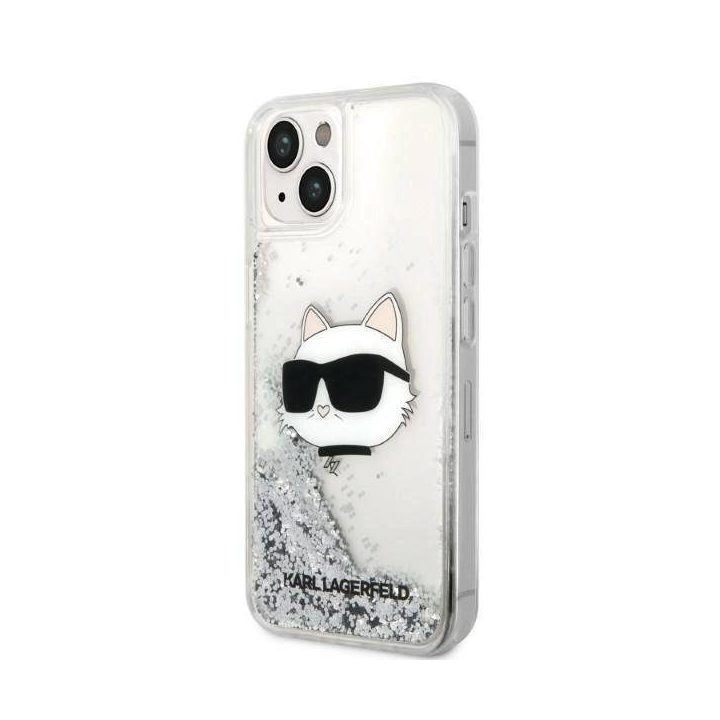 Karl Lagerfeld KLHCP14MLNHCCS iPhone 14 Plus 6,7 sidabrinis/sidabrinis deklas Glitter Choupette Head