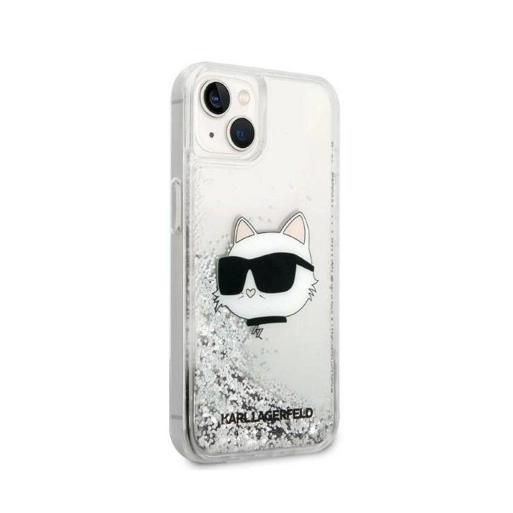 Karl Lagerfeld KLHCP14MLNHCCS iPhone 14 Plus 6,7 sidabrinis/sidabrinis deklas Glitter Choupette Head