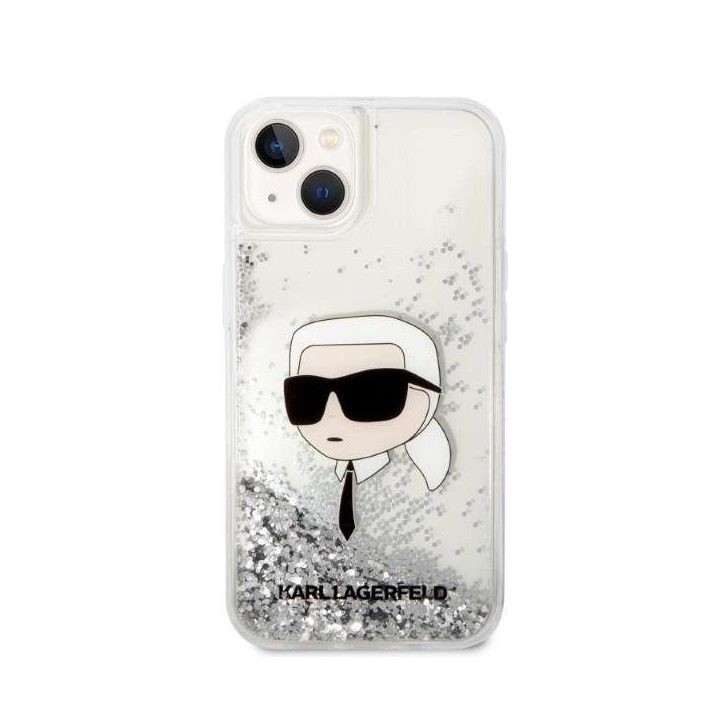 Karl Lagerfeld KLHCP14MLNKHCH iPhone 14 Plus 6,7 sidabrinis/sidabrinis deklas Glitter Karl Head
