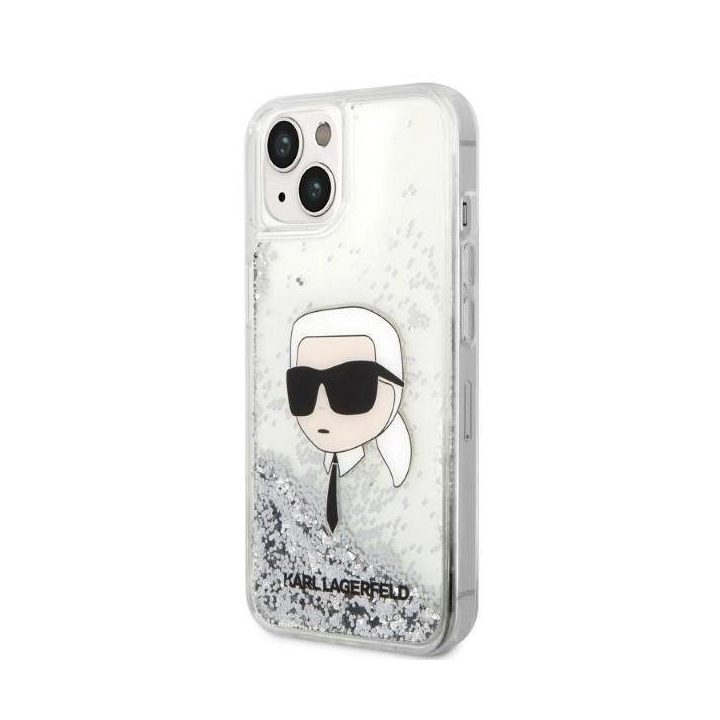 Karl Lagerfeld KLHCP14MLNKHCH iPhone 14 Plus 6,7 sidabrinis/sidabrinis deklas Glitter Karl Head