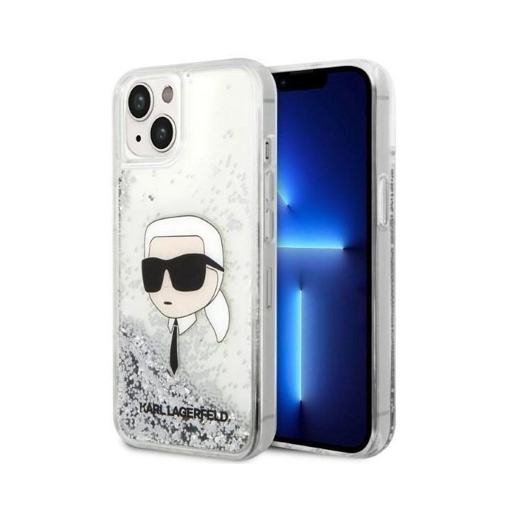 Karl Lagerfeld KLHCP14MLNKHCH iPhone 14 Plus 6,7 sidabrinis/sidabrinis deklas Glitter Karl Head