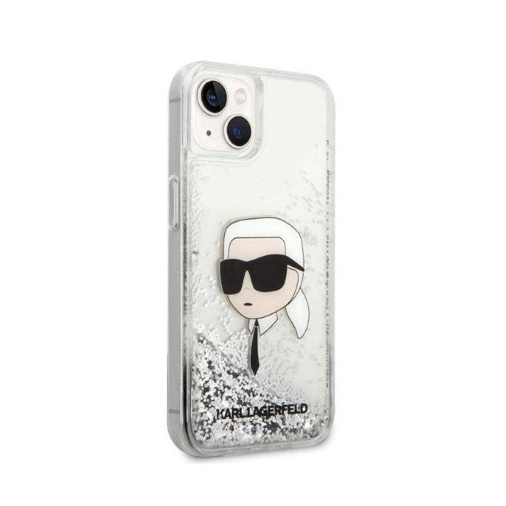 Karl Lagerfeld KLHCP14MLNKHCH iPhone 14 Plus 6,7 sidabrinis/sidabrinis deklas Glitter Karl Head