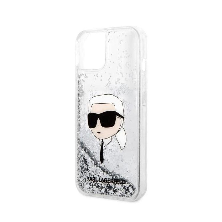 Karl Lagerfeld KLHCP14MLNKHCH iPhone 14 Plus 6,7 sidabrinis/sidabrinis deklas Glitter Karl Head