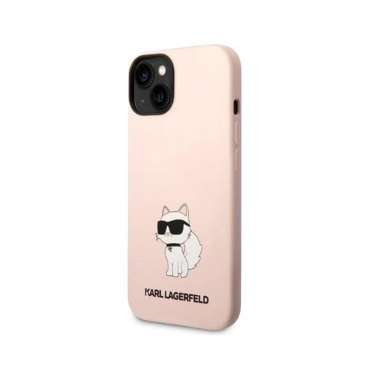 Karl Lagerfeld KLHCP14MSNCHBCP iPhone 14 Plus 6,7 deklas rožinės/rožinės spalvos silikoninis dėklas Choupette