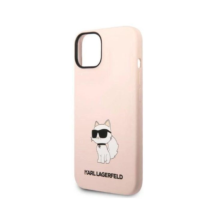 Karl Lagerfeld KLHCP14MSNCHBCP iPhone 14 Plus 6,7 deklas rožinės/rožinės spalvos silikoninis dėklas Choupette
