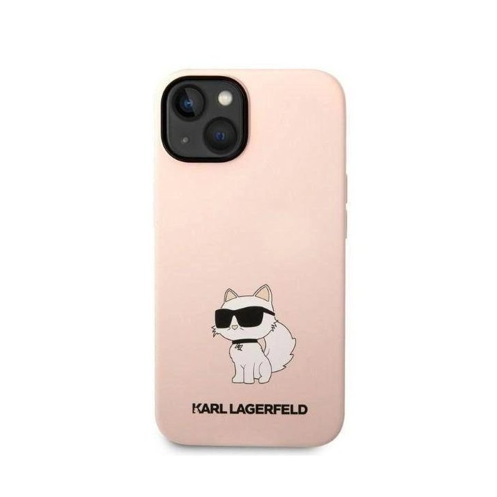 Karl Lagerfeld KLHCP14MSNCHBCP iPhone 14 Plus 6,7 deklas rožinės/rožinės spalvos silikoninis dėklas Choupette